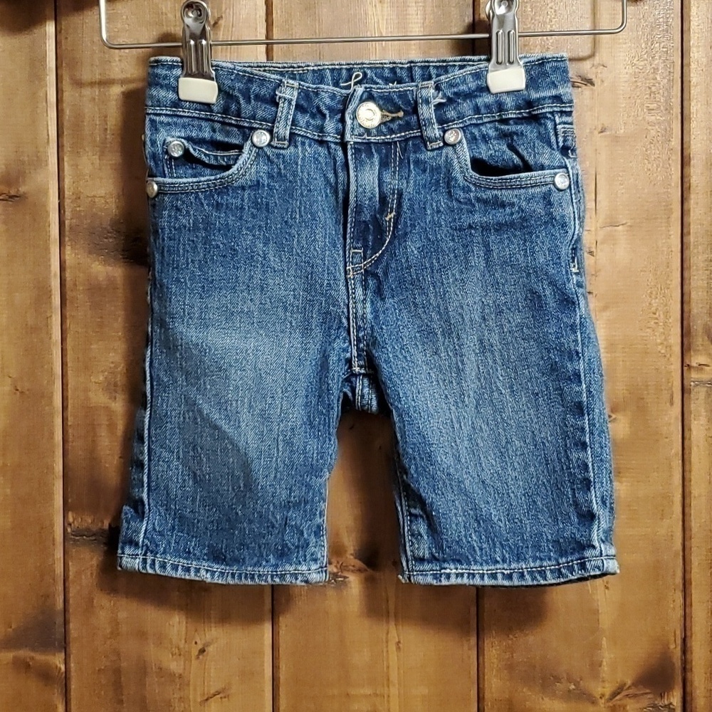 Levi's Blue Sparkly Button Bermuda Shorts Girls 4